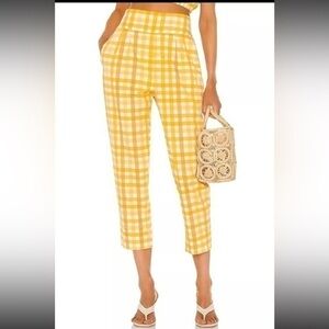 SWF Jolie yellow white gingham tapered pants